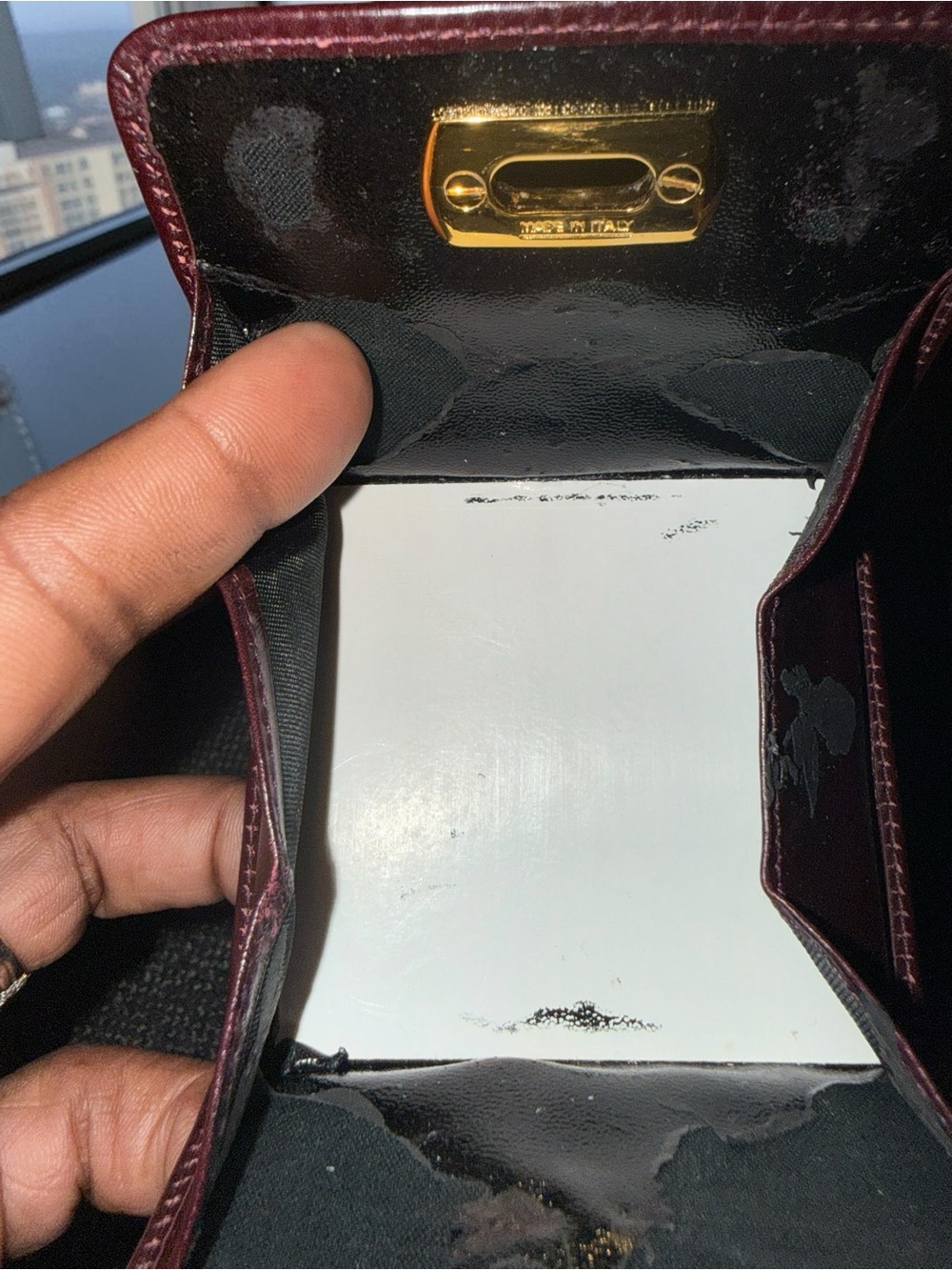 Vintage Salvatore Ferragamo Gancini Leather Compact Wallet Bordeaux Red - Picture 10 of 10